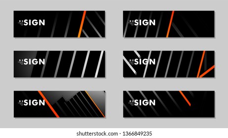 A set of modern vector banners with a line background