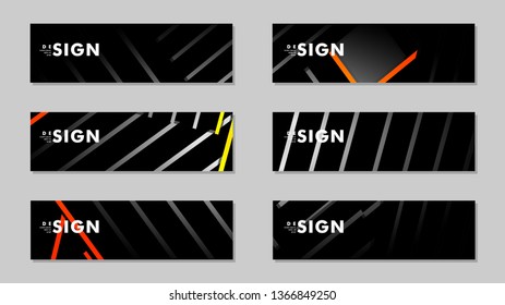 A set of modern vector banners with a line background
