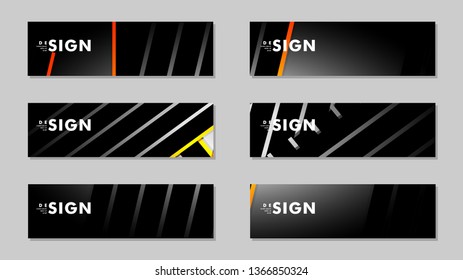 A set of modern vector banners with a line background