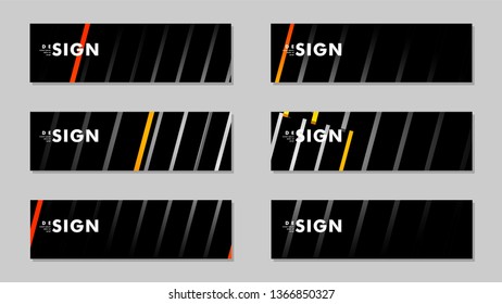 A set of modern vector banners with a line background