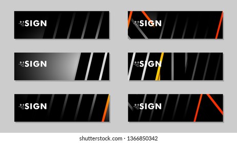 A set of modern vector banners with a line background