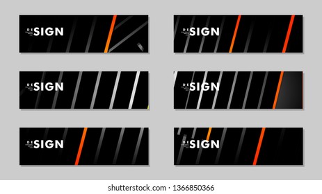 A set of modern vector banners with a line background