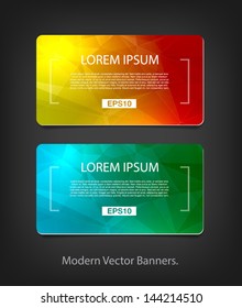 A set of modern vector banners with polygonal background