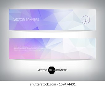 A set of modern vector banners with polygonal background