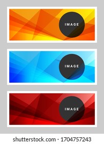 A set of modern vector banners with polygonal background eps10