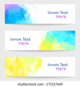 A set of modern vector banners with polygonal background