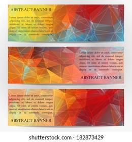 A set of modern vector banners with polygonal background with place for your text