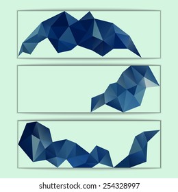 A set of modern vector banners with polygonal background, business design templates, eps10