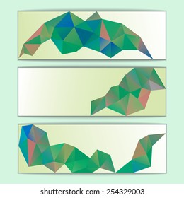 A set of modern vector banners with polygonal background, business design templates, eps10