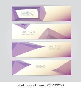  set of modern vector banners with polygonal background