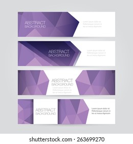 set of modern vector banners with polygonal background