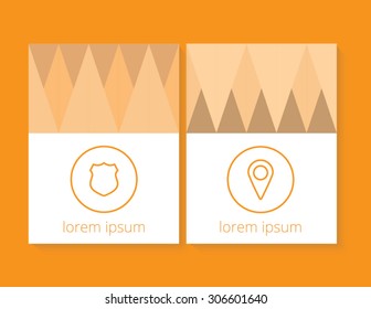 A set of modern vector banners with polygonal background 