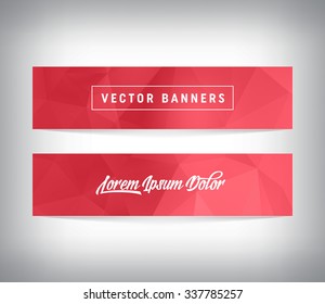 A set of modern vector banners with polygonal background