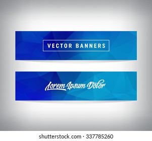 A set of modern vector banners with polygonal background