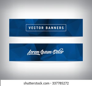 A set of modern vector banners with polygonal background