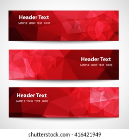 A set of modern vector banners with polygonal background