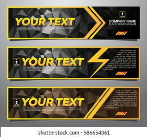 A set of modern vector banners with polygonal/Triangular background