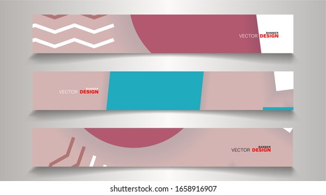 A set of modern vector banners with a rectangular design background