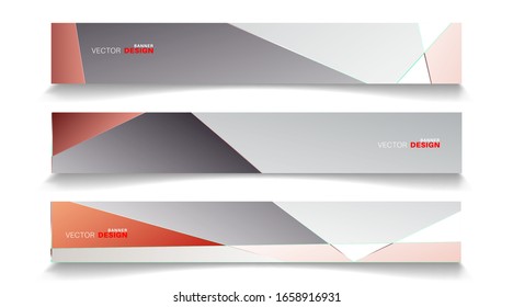 A set of modern vector banners with a rectangular design background
