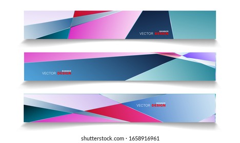 Un conjunto de banderas vectoriales modernas con un fondo de diseño rectangular