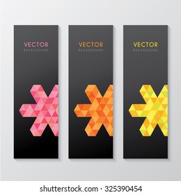 A set of modern vector banners with snowflake background