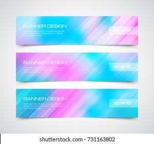 Set of modern vector banners with speed motion lines background