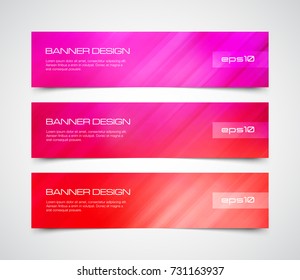 Set of modern vector banners with speed motion lines background