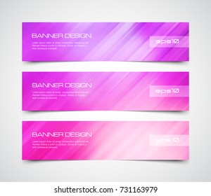 Set of modern vector banners with speed motion lines background