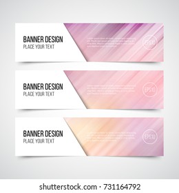 Set of modern vector banners with speed motion lines background