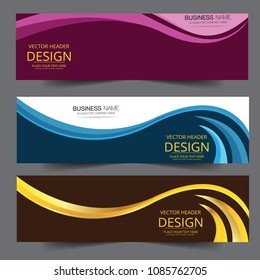 Set of modern vector banners with wavy wave banner web background. banner wave web header background for web design. Can be adapt to Brochure, Annual Report, Magazine, Poster, Corporate Presentation.
