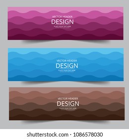 Set of modern vector banners with wavy wave banner web background. banner wave web header background for web design. Can be adapt to Brochure, Annual Report, Magazine, Poster, Corporate Presentation.