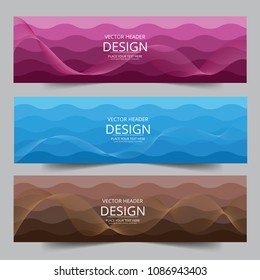 Set of modern vector banners with wavy wave banner web background. banner wave web header background for web design. Can be adapt to Brochure, Annual Report, Magazine, Poster, Corporate Presentation.