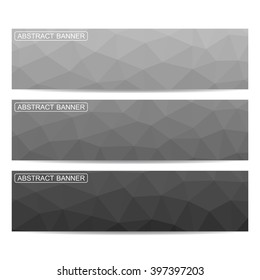 Set of modern vector banners for your design. Abstract geometrical background with triangles. Business design template. Vector Illustration.