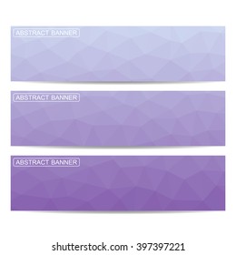 Set of modern vector banners for your design. Abstract geometrical background with triangles. Business design template. Vector Illustration.