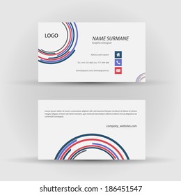 Set of modern vector business card template - front and back side