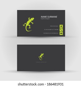 Set of modern vector business card template - front and back side