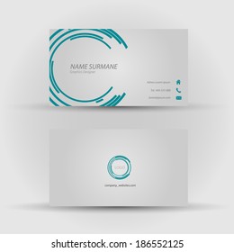 Set of modern vector business card template - front and back side