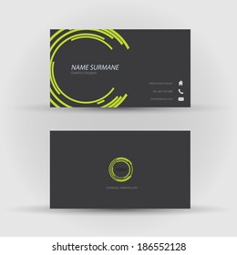 Set of modern vector business card template - front and back side