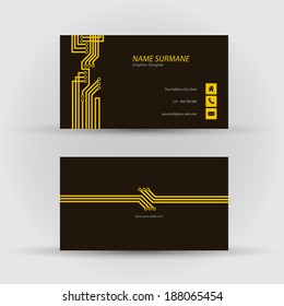 Set of modern vector business card template - front and back side