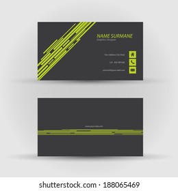 Set of modern vector business card template - front and back side