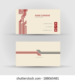 Set of modern vector business card template - front and back side