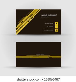Set of modern vector business card template - front and back side