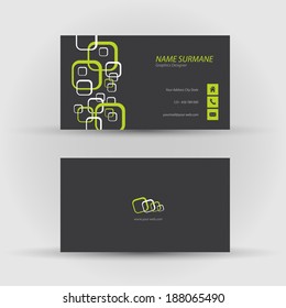 Set of modern vector business card template - front and back side