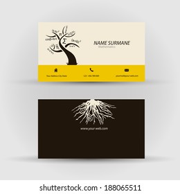 Set of modern vector business card template - front and back side