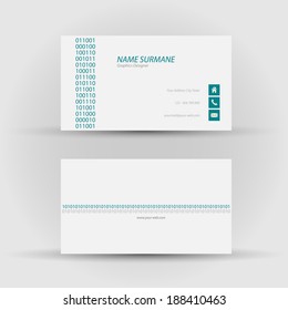Set of modern vector business card template - front and back side