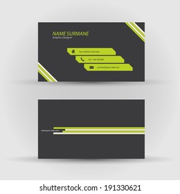 Set of modern vector business card template - front and back side