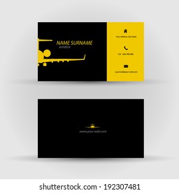 Set of modern vector business card template - front and back side