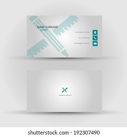 Set of modern vector business card template - front and back side