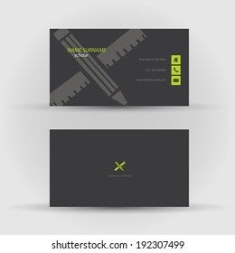 Set of modern vector business card template - front and back side