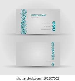 Set of modern vector business card template - front and back side